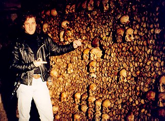 Neal Stevens in the catacombs beneath Paris