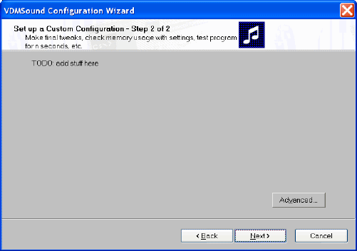 VDMSound Configuration Wizard Custom step #2