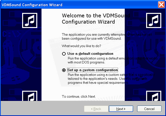 VDMSound Installation Wizard Welcome