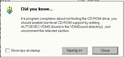 VDMSound Tip-of-the-day